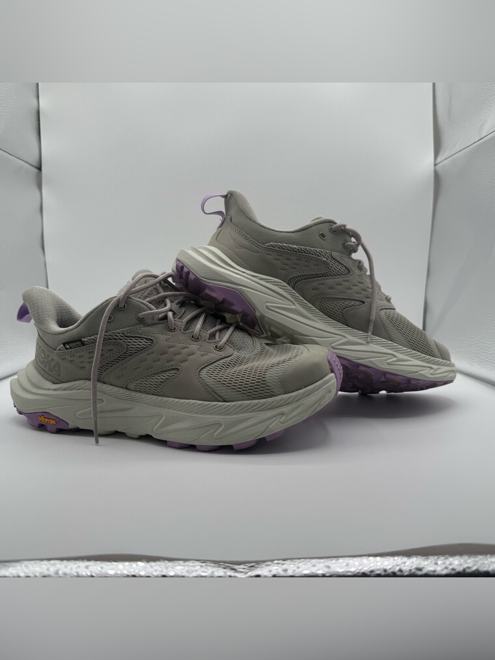 Hoka Women's Gray and Purple Anacapa GTX Hiking Shoes